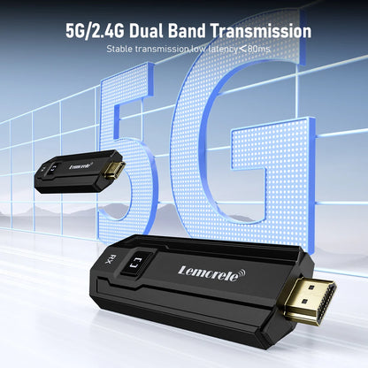 Lemorele Wireless HDMI Transmitter and Receiver 1080P Meeting Bluetooth Transmitter Audio for Laptop TV Projector Monitor Camera