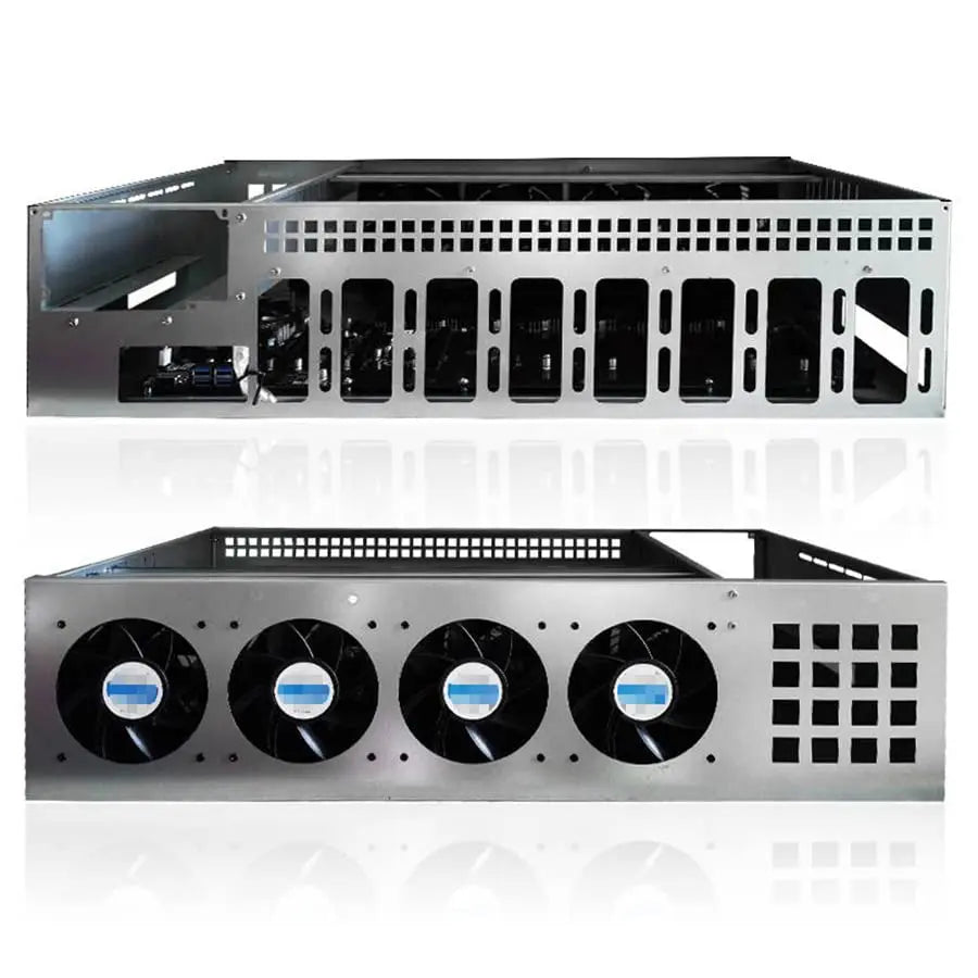 Computer 8X PCIE Frame Chassis Case with Motherboard CPU DDR3 4GB
