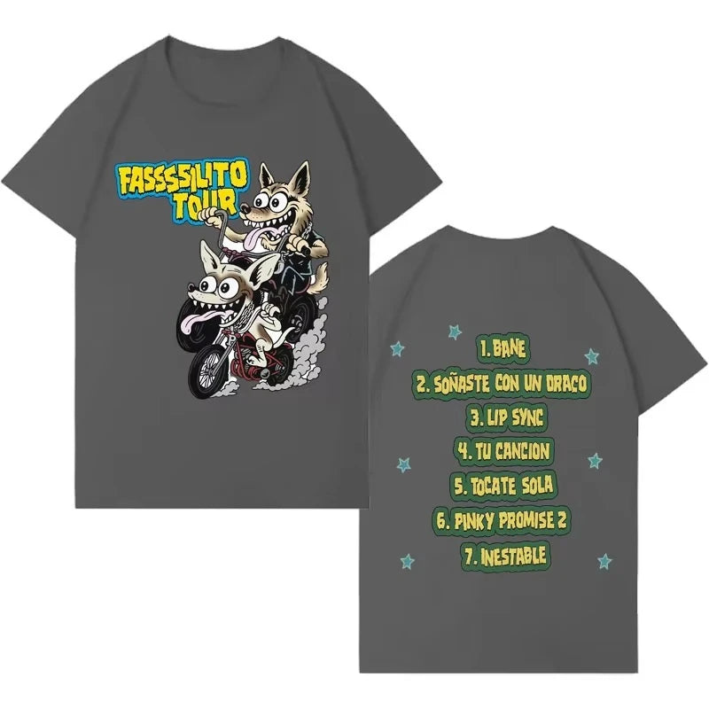 Rapper Lucho Rk La Pantera Ta Facil Tour Harajuku Print T-shirt 2026 Men Women Hip-hop Cozy Casual Cotton Tshirts Fans Gift