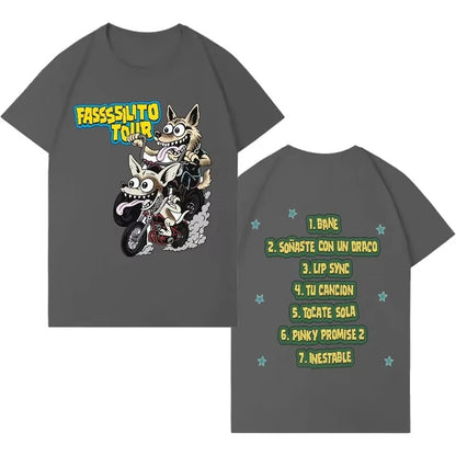 Rapper Lucho Rk La Pantera Ta Facil Tour Harajuku Print T-shirt 2026 Men Women Hip-hop Cozy Casual Cotton Tshirts Fans Gift