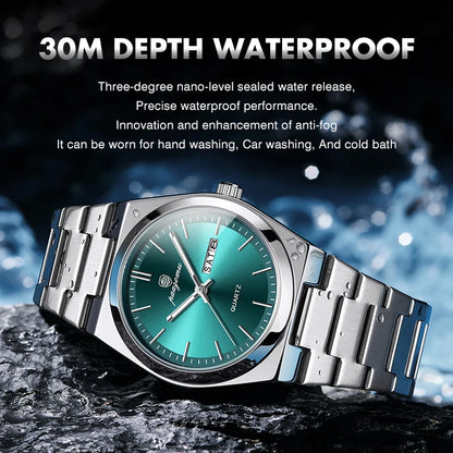 PAAZOMU Luxury Quartz Man Wristwatch Sport Men Watches Waterproof Luminous Date Week Stainless Steel Men's Watch Male Reloj