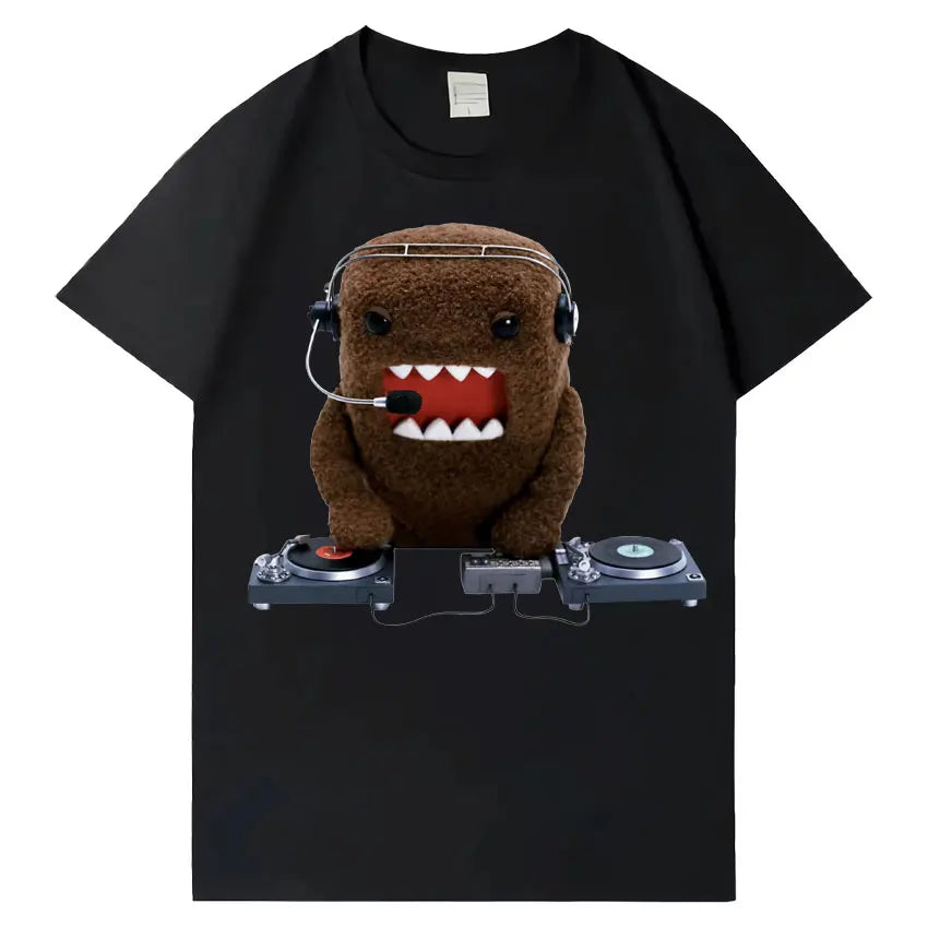Domo Kun Funny Meme T Shirts Men's Women Clothes Classic Cotton Casual Tee Shirts Short Sleeve Oversized T-shirt Tops Streetwear
