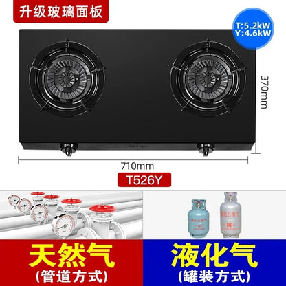 Gas Stove Desktop Double Burner Household Natural Gas Liquefied Stove Raging Fire Estufas De Gas Para Casa Cooktop