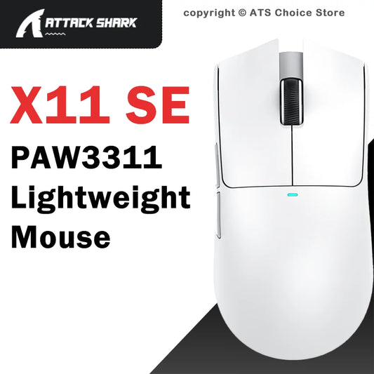 ATTACK SHARK X11SE Wireless Gaming Mouse 63g Lightweight Tri-Mode Bluetooth Wired PAW3311 22000 DPI for Office & Home Use