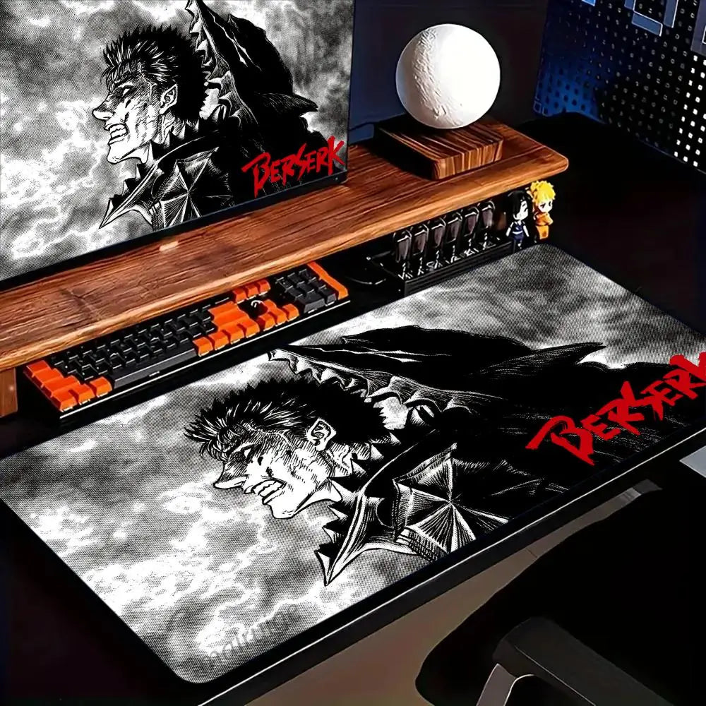 Berserk Guts Anime Mouse Pad Large Computer Office Game Table Mats XXL Rubber Anti-slip Gaming Keyboard Mousepads Long Desk Pads