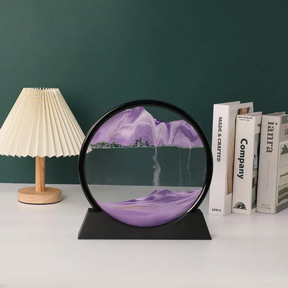 Sandscape Moving Sand Art Frame Quicksand 3D Dynamic Liquid Hourglass Kinetic Sand Painting Flowing Sand Office Home Decor Gifts