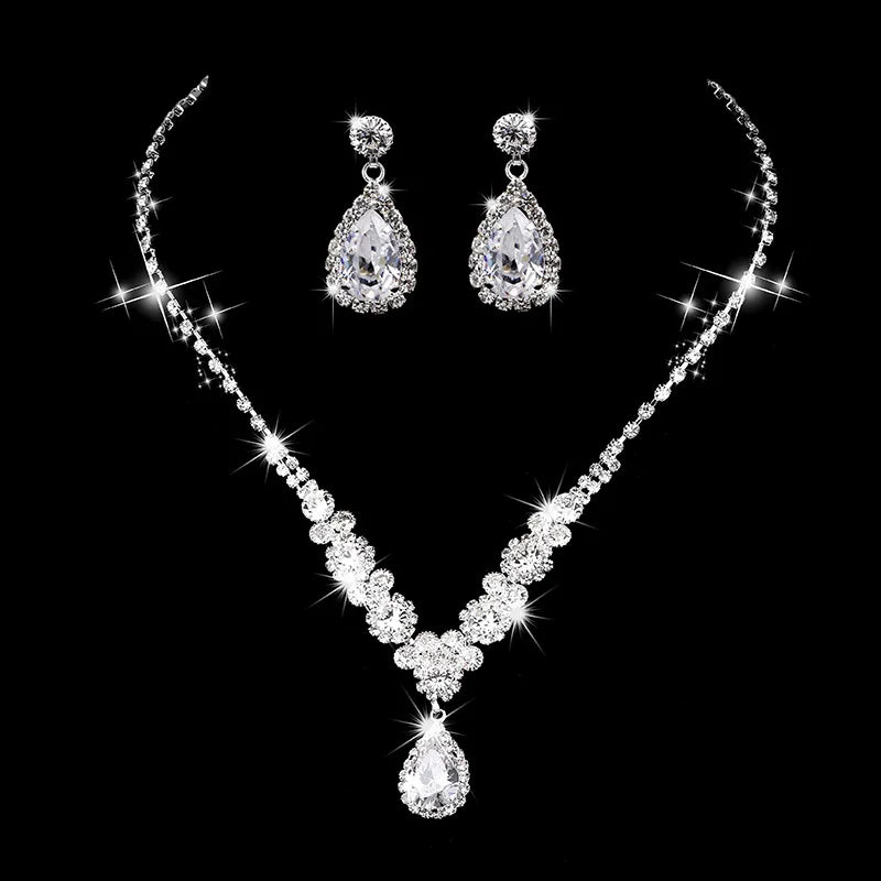 Bridal Jewelry Set, High-End Two-Piece Set, Necklace, Earrings, Wedding Dress, Luxurious and Elegant, Versatile Accessories