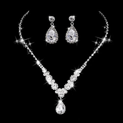 Bridal Jewelry Set, High-End Two-Piece Set, Necklace, Earrings, Wedding Dress, Luxurious and Elegant, Versatile Accessories