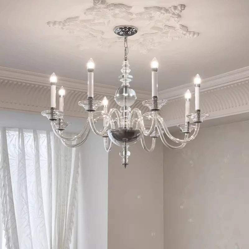 French Medieval Style Glass Crystal Candle Chandeliers Living Room Art Decor E14 Pendant Lights Lighting Bedroom Hanging Lamps