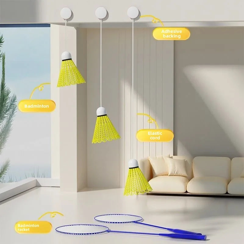 Badminton single fitness trainer indoor sports high elastic swirling suspension automatic rebound hitting artifact