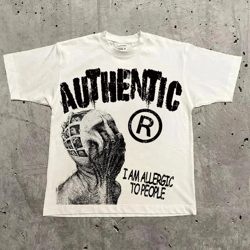 Hip Hop Original Style Letter Pattern T-shirt Y2K Style Men's T-shirt Summer Unisex Casual T-shirt Hip-hop