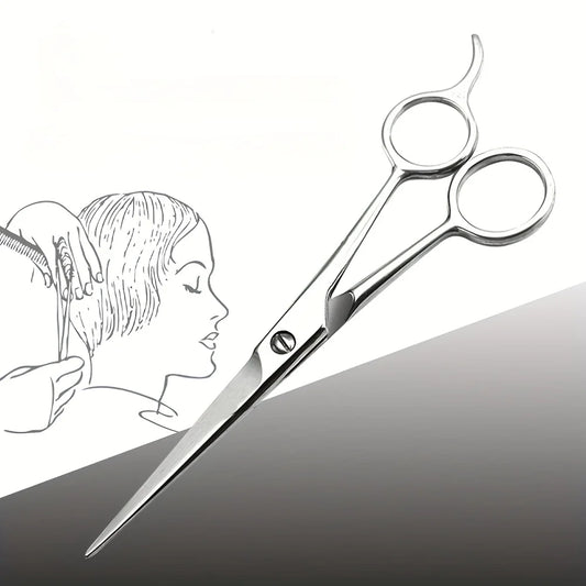 Stainless Steel Barber Shears Professional Anti-Slip Grip & Secure Dome Design Durable Flat Blades Haircut Beard scissors