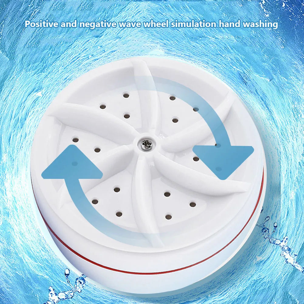 Mini Washing Turbine Laundry Wheel Bubble Turbine Rotation Washer Machine Multifunction Cleaning Low Noise for Business Trip