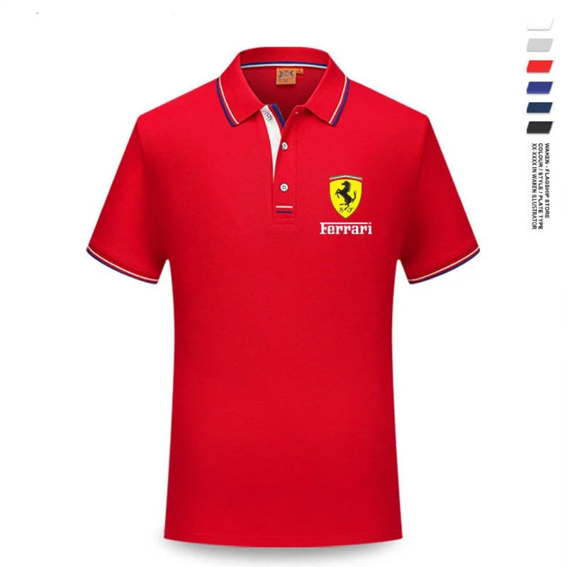 For Ferrari F430 Stradale 458 488 612 F12 High Quality F1 Racing Team Sport Training Short-sleeved Summer Men Women POLO T-shirt
