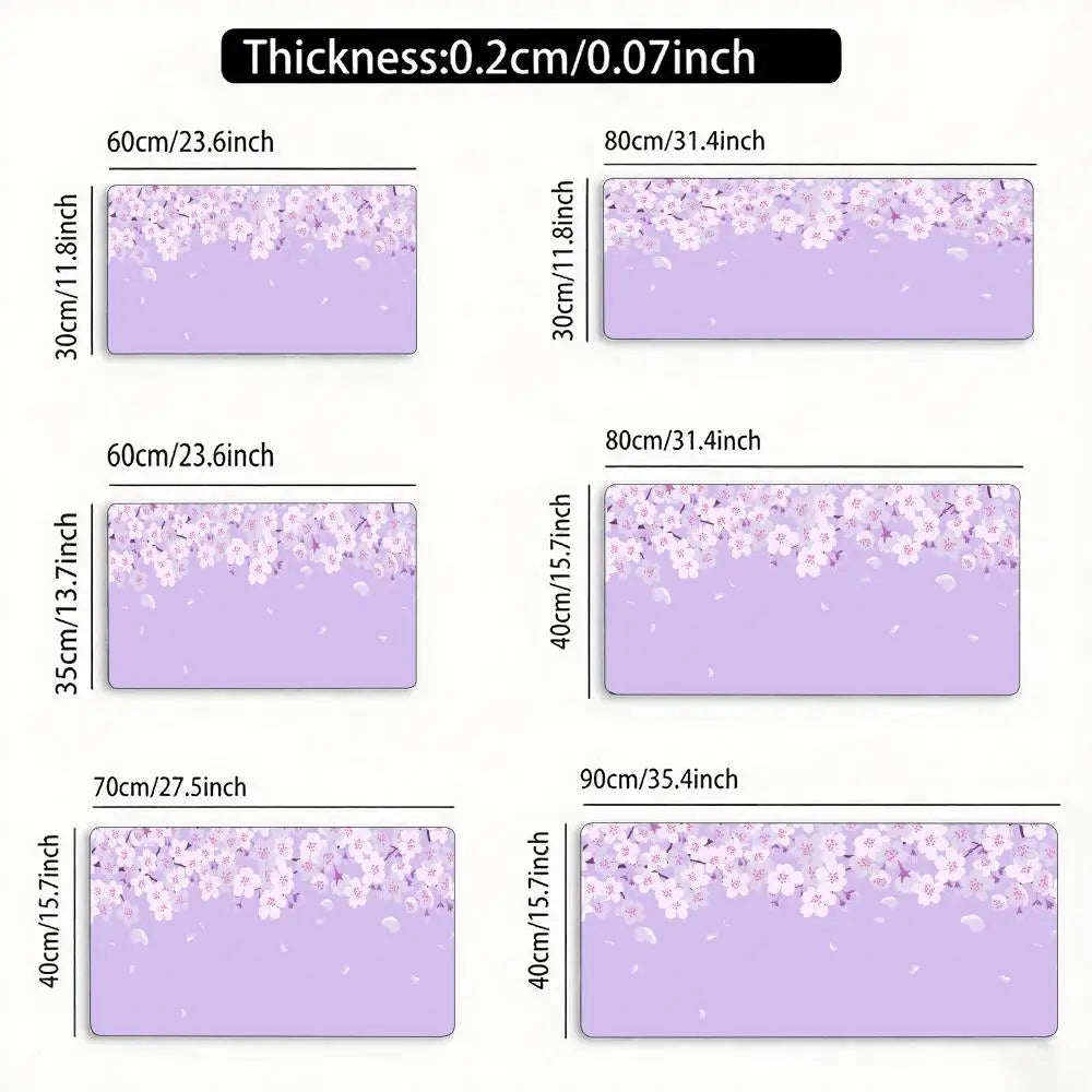 Blue Cherry Blossoms Mousepad Home Computer Table Large Pc Mouse Pad Art Sakura Keyboard Mause Rug Desk Mat Offices Accessories