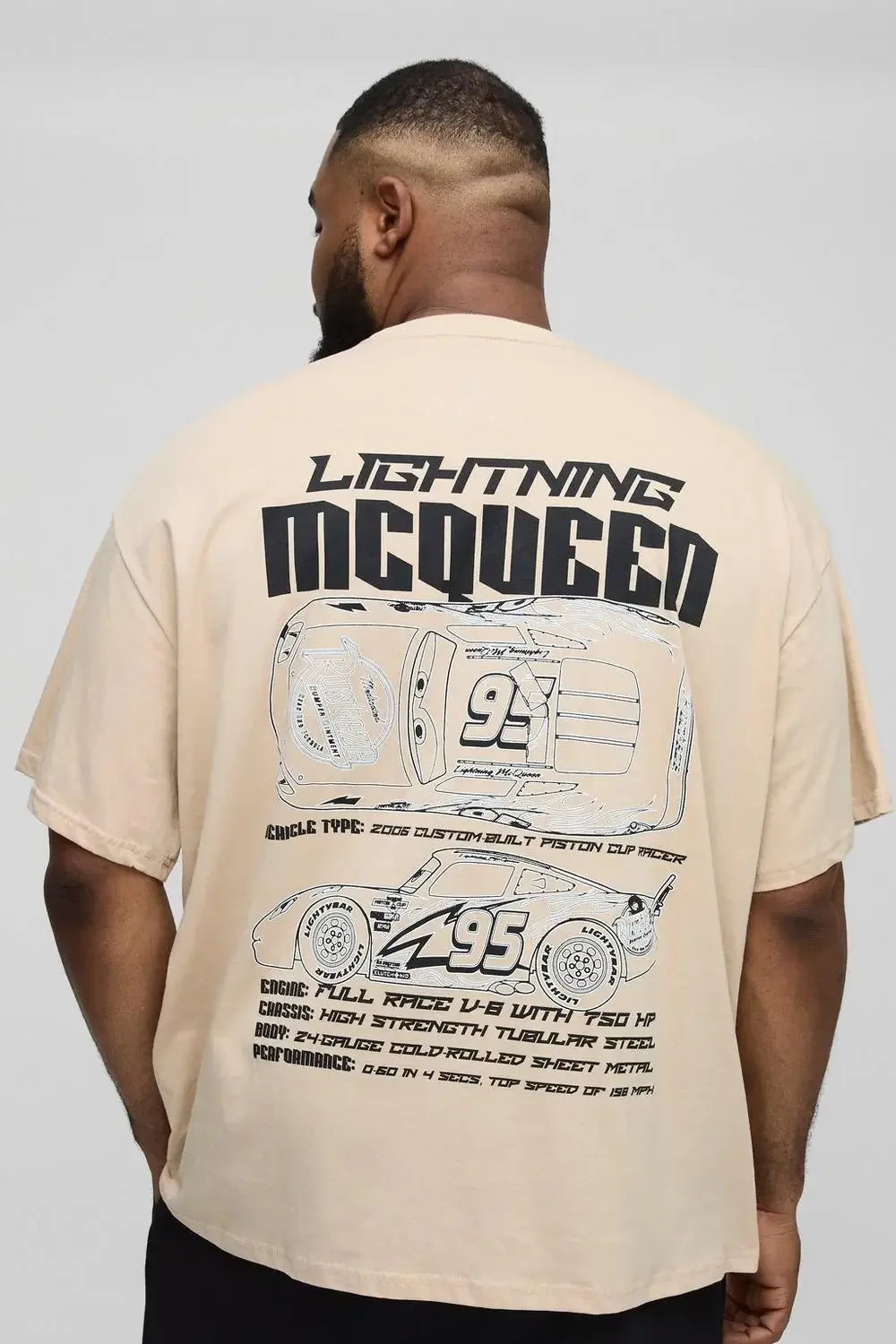 Disney Cars License Pixar Lightning McQueen T-Shirt 2025 New Summer Cotton Short Sleeve Sports Casual Women Men Kids Tees
