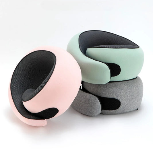 Portable Travel Neck Pillow Adjustable Foam U-shaped Pillow Snail Style Memory Foam Neck Support , Cars,Office Naps Neck Pillow