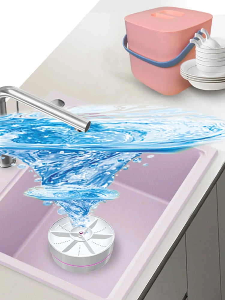 Portable Ultrasonic Dish Washer Detachable Mini Turbo Dishwasher 18W Bowl Washing Machine Household Sink Dishwasher for Home Use