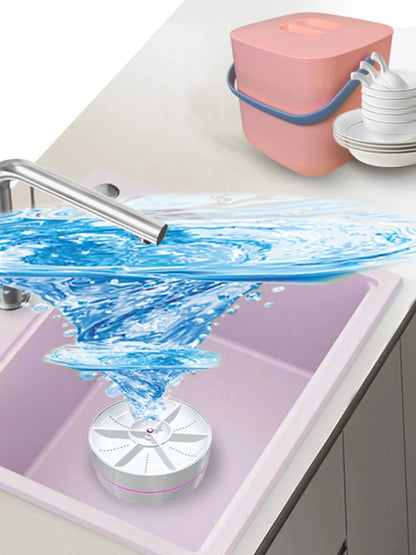 Portable Ultrasonic Dish Washer Detachable Mini Turbo Dishwasher 18W Bowl Washing Machine Household Sink Dishwasher for Home Use