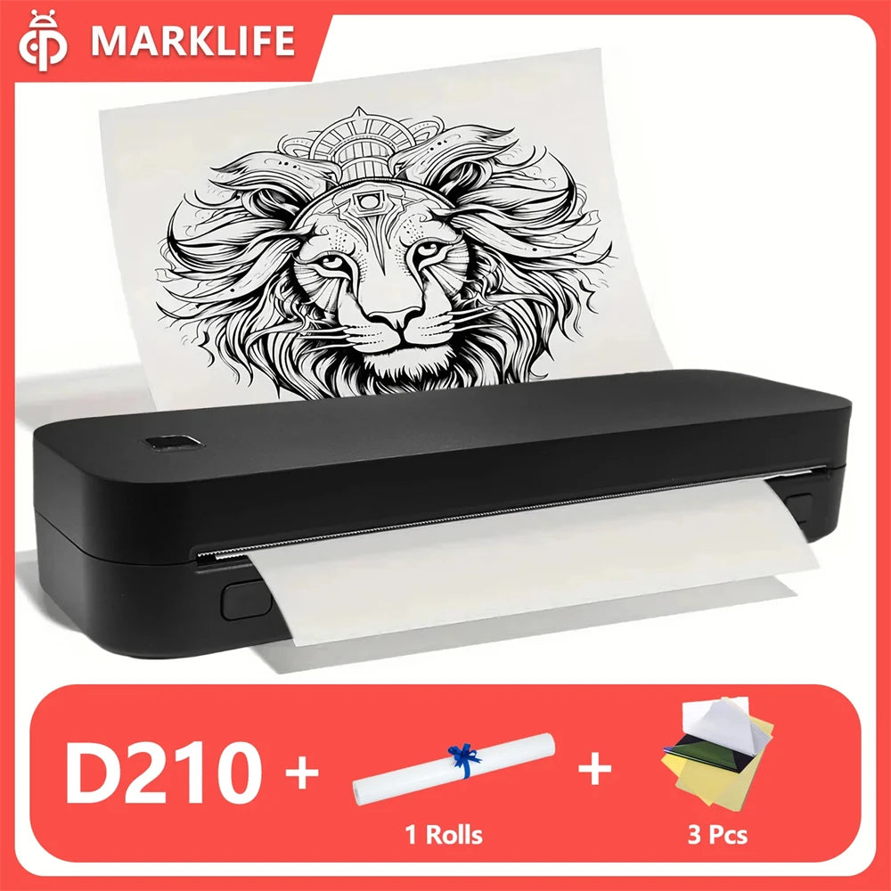 Marklife Portable A4 Thermal Printer Bluetooth-compatible Photo PDF Printing Machine Folded Rolls Paper for Office Home Travel