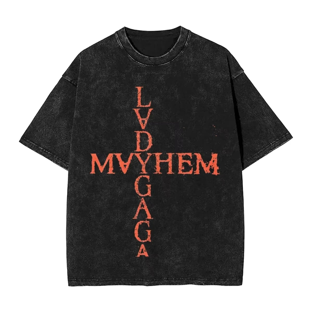 Washed T Shirts Lady Gaga Mayhem Hip Hop Retro Vintage High Street Streetwear Short Sleeve Print Tees Men's Women Tops Harajuku