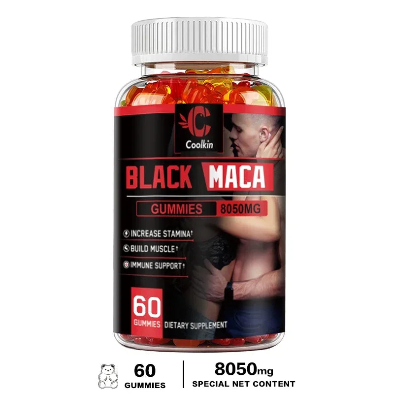 Black Maca Gummies - Increases Male Strength, Size and Endurance, and Enhances Physical and Emotional Performance