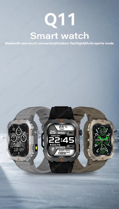 Smart Watch With Flashlight Function, Wireless Calls, Health Monitor，Message Reminders, Suitable For Iphone And Android Phones