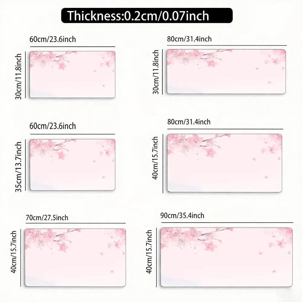 Blue Cherry Blossoms Mousepad Home Computer Table Large Pc Mouse Pad Art Sakura Keyboard Mause Rug Desk Mat Offices Accessories