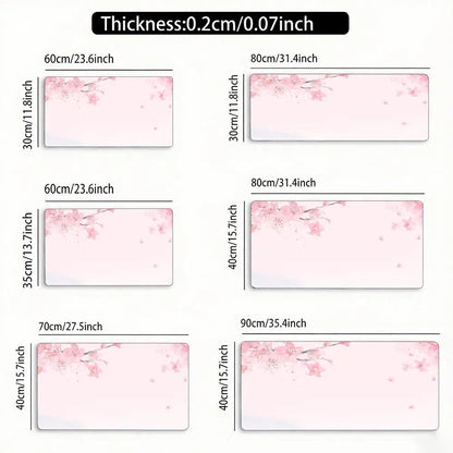 Blue Cherry Blossoms Mousepad Home Computer Table Large Pc Mouse Pad Art Sakura Keyboard Mause Rug Desk Mat Offices Accessories