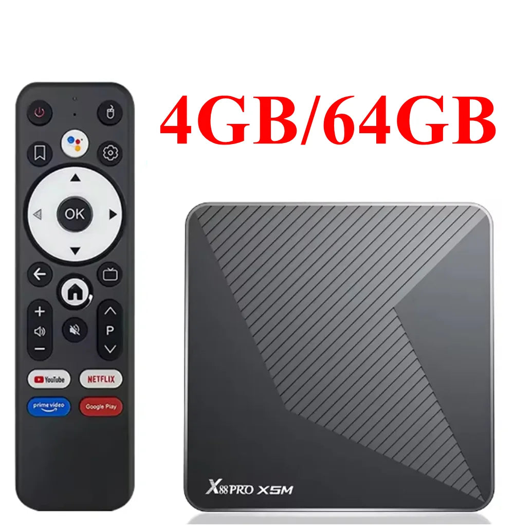 TV BOX X88 PRO X5M Android 14 Amlogic S905X5M Quad Core 4K LAN 1000M Dual Wifi6 BT 5.0 Voice Remote Media Player Set Top Box