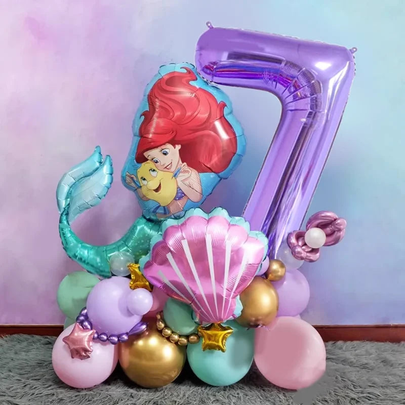 The Little Mermaid Birthday Party Decoration Princess Ariel Paper Napkin Plate Cup Tablecloth Balloons Kids Baby Shower Supplies