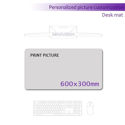 DIY custom image gaming mouse pad, large desk pad 90X40cm high-definition personalized anti slip washable home and office