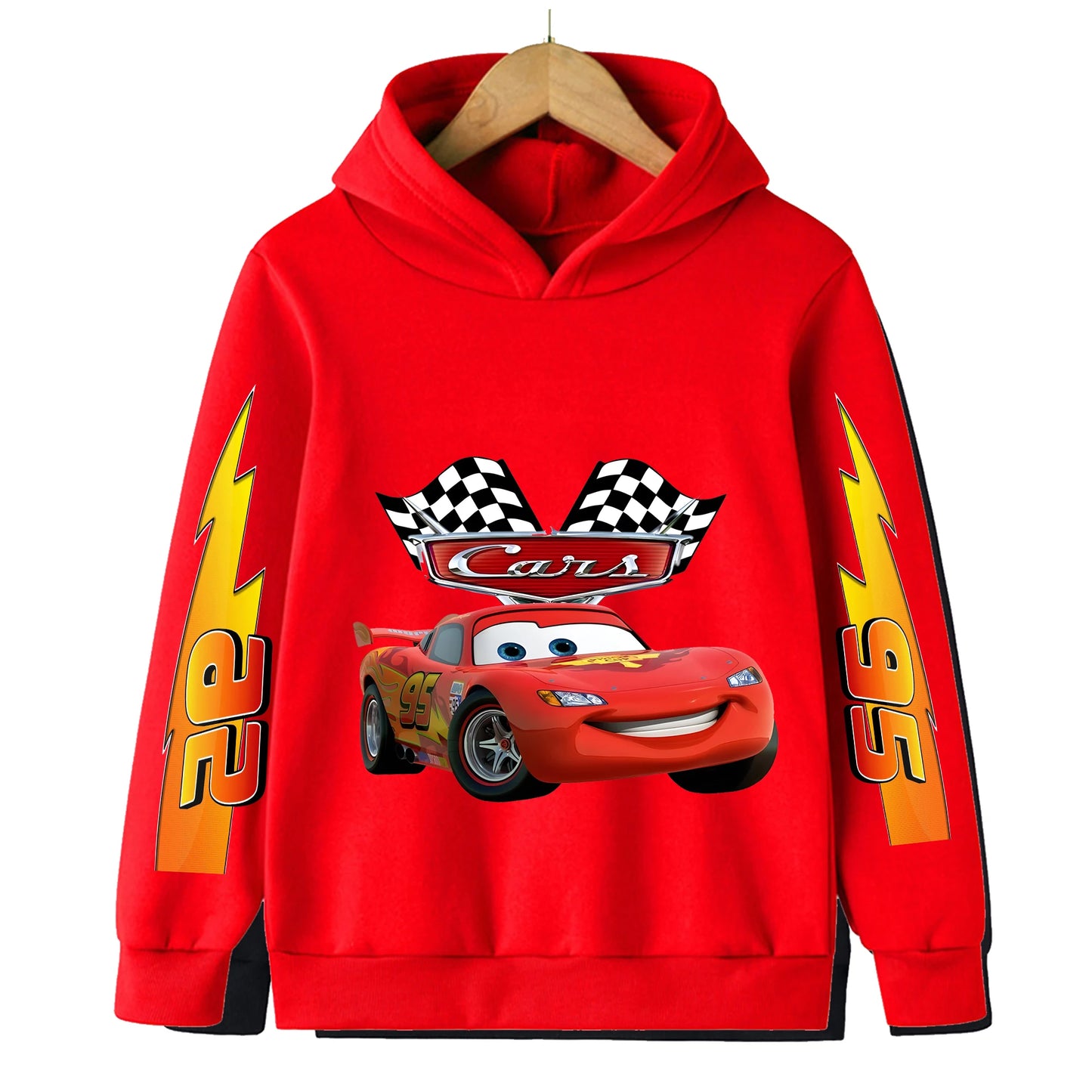 Fall and winter new sweatshirts Disney car kids lightning McQueen cartoon print kids hoodie pants anime kawaii boys and girls
