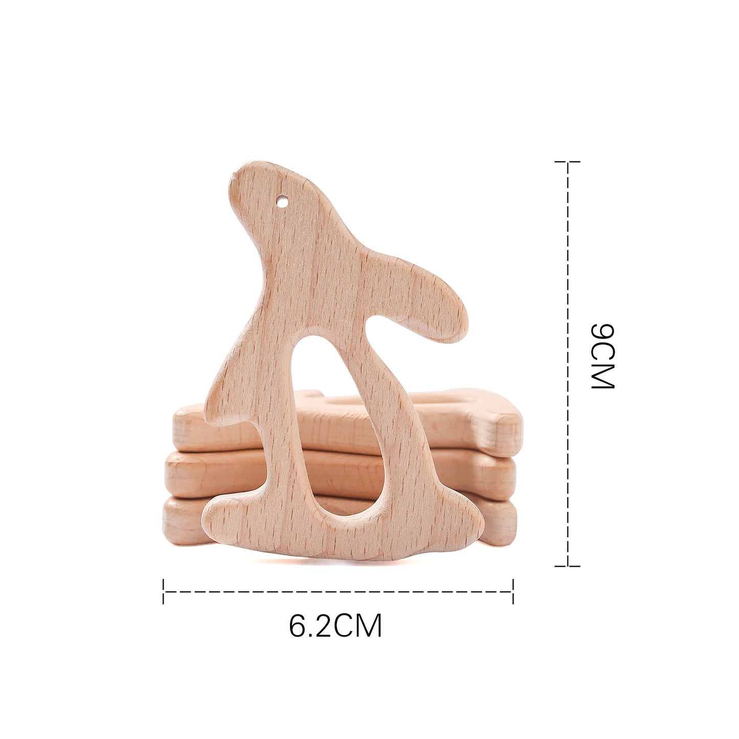 10pc Baby Wooden Teether Beech Bee Pacifier Teeth Pendant Wooden Baby Gym Toys Montessori Animals Baby Products Newborn Gift Kid