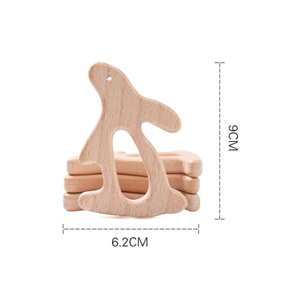 10pc Baby Wooden Teether Beech Bee Pacifier Teeth Pendant Wooden Baby Gym Toys Montessori Animals Baby Products Newborn Gift Kid