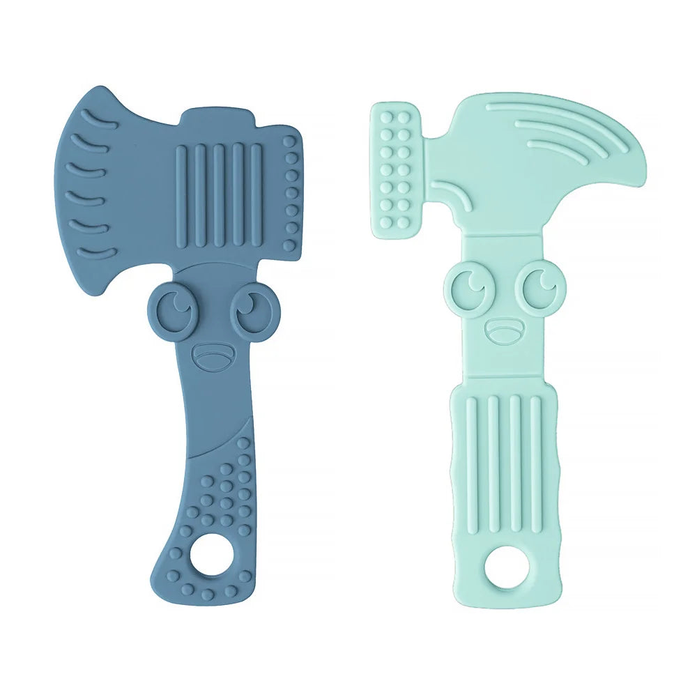 2Pcs Baby Silicone Teether Wrench Tools Baby Necklace Pendant Silicone Teether Baby Chewing Toy Kids Sensory Educational