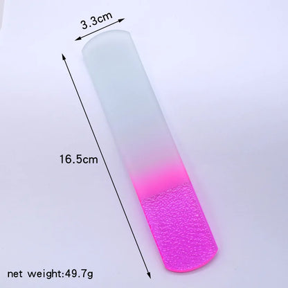1pc Gradient Handle Glass Crystal Foot File Remove Dead Skin Calluses Pedicure Tool Quick Foot Smooth Beautification Care Tools