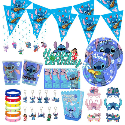 Stitch Party Supplies For Child Lilo And Stitch Birthday Party Decorations Balloons Banner Tablecloth Backdrop Tableware