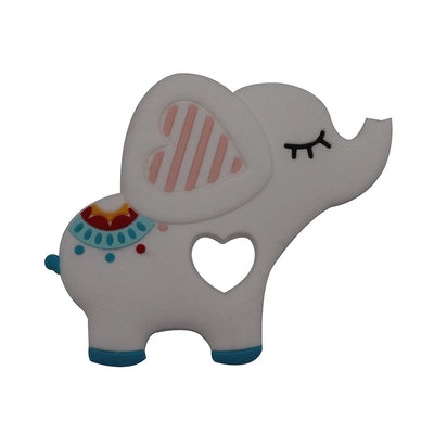 1pc Elephant Shaped Teether Baby Pendants DIY Baby Nursing Chewing Teether Pacifier Chain Necklace Toy Baby Reborn Silicone