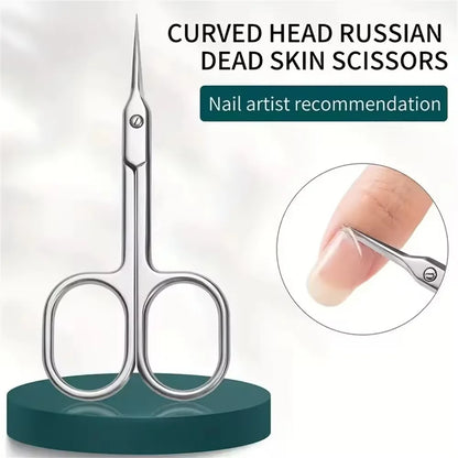 Precision Bending Stainless Steel Scissors - A Multifunctional Beauty Tool for Eyebrow and Makeup Care, with A Non Slip Grip
