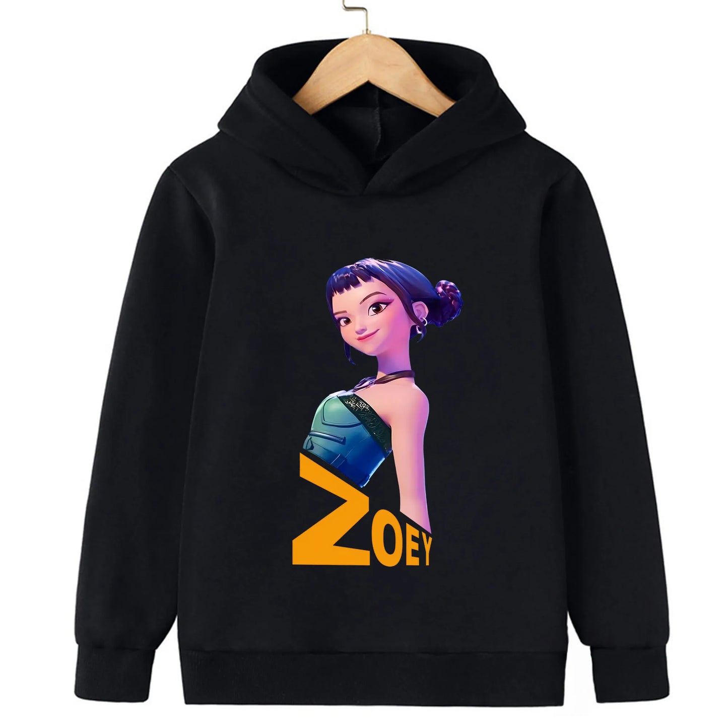 2025 KPop Demon Hunter Cartoon Girls Boy Hooded Sweatshirt Warm Children's Korean Wave Fashion Casual Tops Casual Girls Clothing