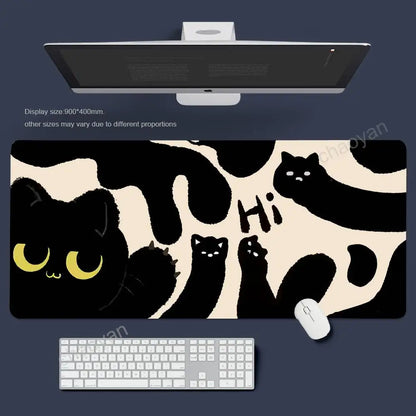 New line cute cat Mouse Pad Large Computer Office Game Table Mats XXL Rubber Anti-slip Gaming Keyboard Mousepads Long Desk Pads