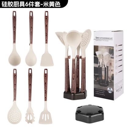 7Pcs Silicone Cooking Utensils Set For Non-stick Cookware Black Kitchen Cuisine Outils Cookware Heat Resistant Accessoires