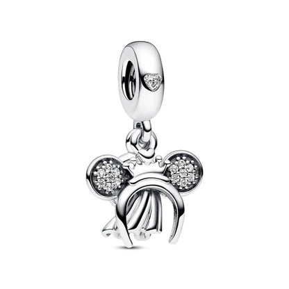 Hot Sell 925 Silver DIY Beads Jewelry Charms Bracelet Mickey Minnie Princess Christmas Stitch Robots Marvel Cute Miniso Disney