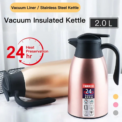 2L304 stainless steel vacuum insulated kettle thermos European coffee pot household hot water bottle household insulated kettle