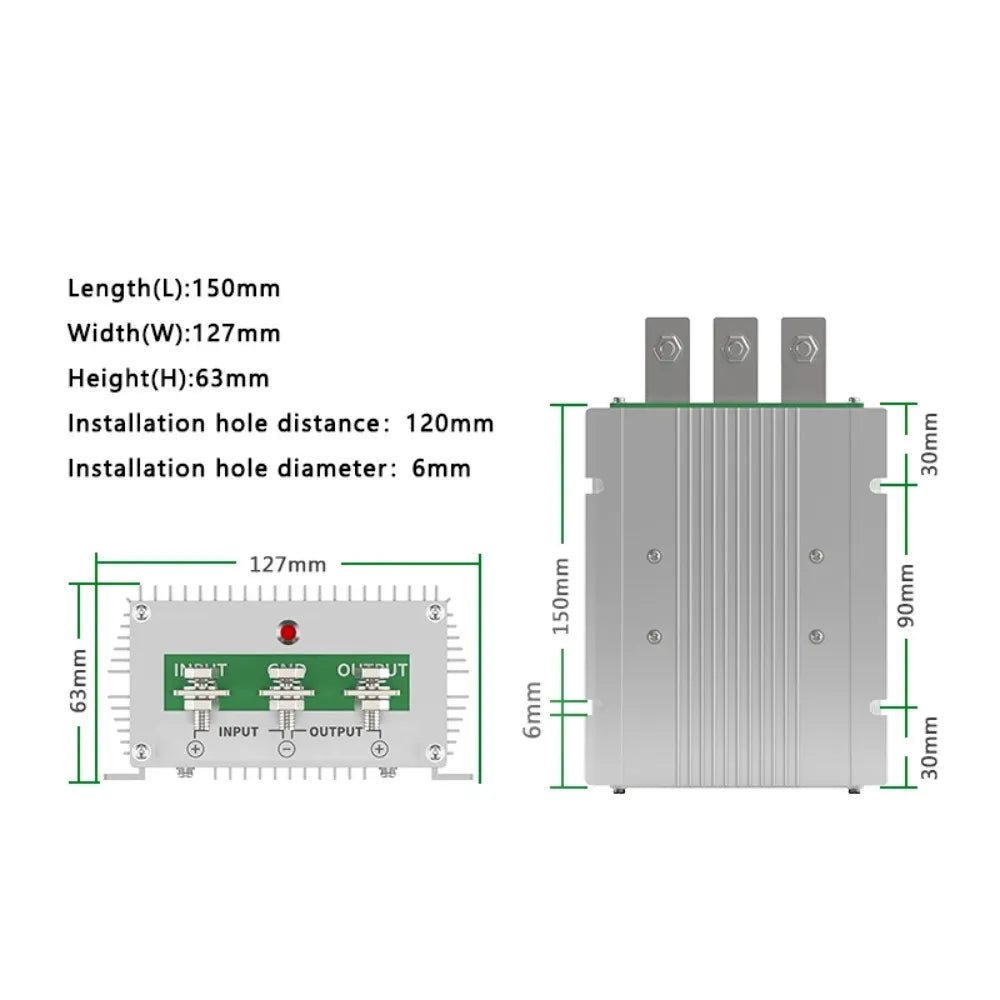power converter 24V to 13.8V 50A 60A 80A 100A voltage reduction module car radio adapter 24V to 12V audio amplifier Waterproof