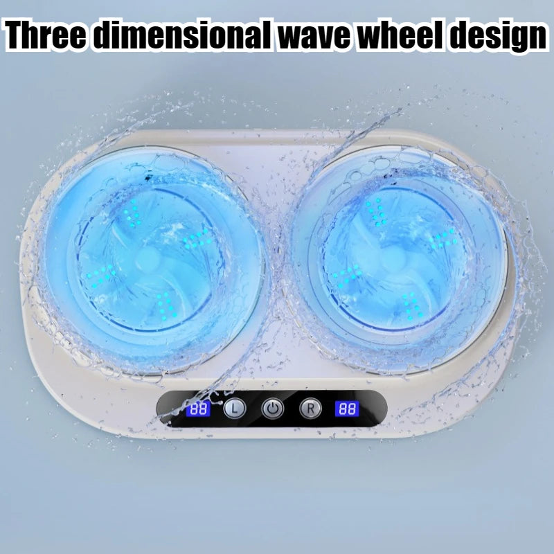 Double Cup Charging Small Washing Machine Blue Light Portable Wireless Labor-saving Deep Decontamination Washer Home Appliances