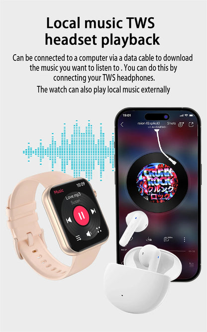 Smart Watch Women Men sound recording Camera Take Photo Record Video Watches Sport Waterproof Bluetooth Call Smartwatch 2025 New