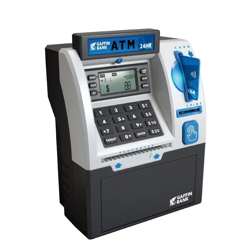 Children ATM Automatic Deposit Teller Machine Toy Smart Password Swipe Card Saving Box Kids Electronic Piggy Bank Christmas Gift