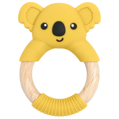 1PC BPA Free Koala Wood Ring Kids Teething Rodent Infant Baby Teether Toys Baby Gym Mobile Rattles Newborn Educational Toys